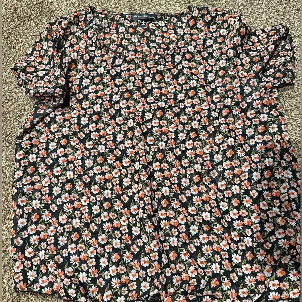 Star Vixen Floral Blouse - Black and Orange